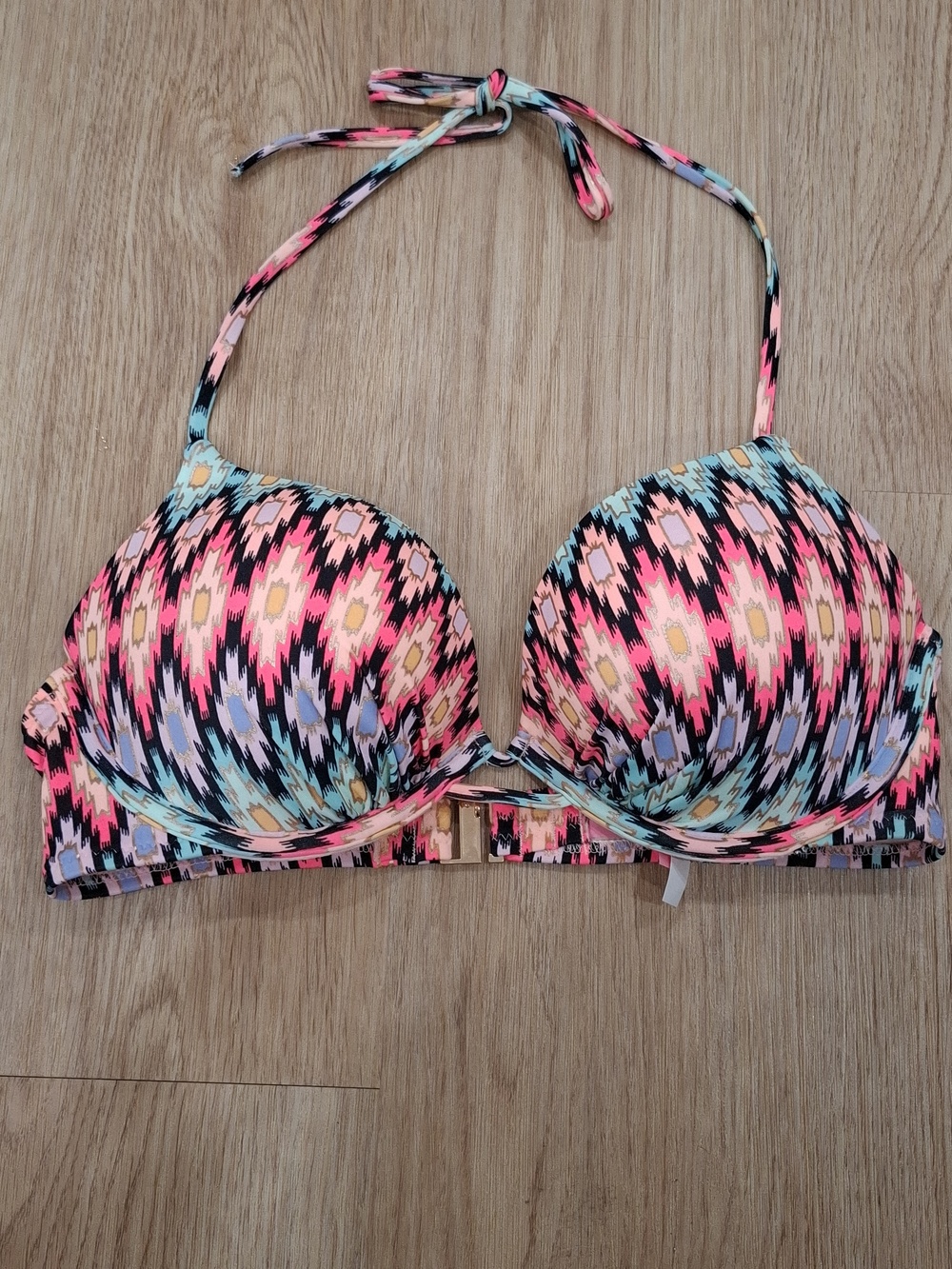 Victoria Secret Bombshell 34C Colorful Aztec Print Push-Up Bikini Top